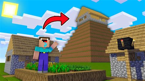 Minecraft Noob Vs Pro Noob Found The Highest House In The Village