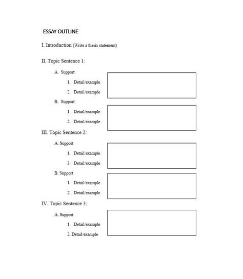 Essay Outline Template Printable Business Mentor