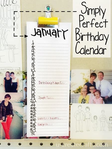 Printable Birthday Calendar U Create