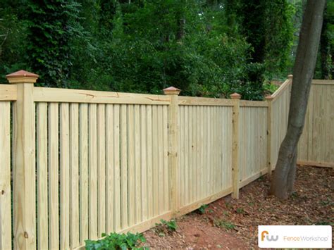 Photos of wood fences that we sell and install. The Chase - Fence Workshop™