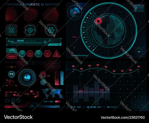 Futuristic Sci Fi Modern User Interface Set Vector Image