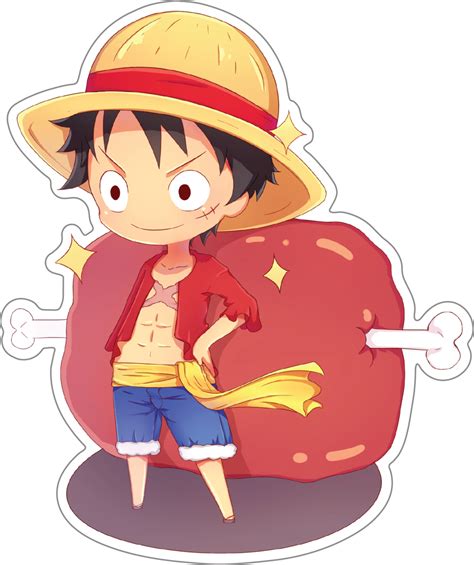 One Piece Luffy Chibi Meat Anime Decal Sticker