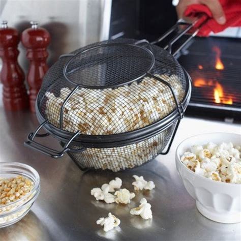 Nonstick Mesh Popcorn Grill Pan Daily Cool Gadgets