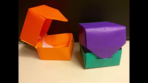 Origami Hinged Box With Lid Fun And Easy For Kids Youtube