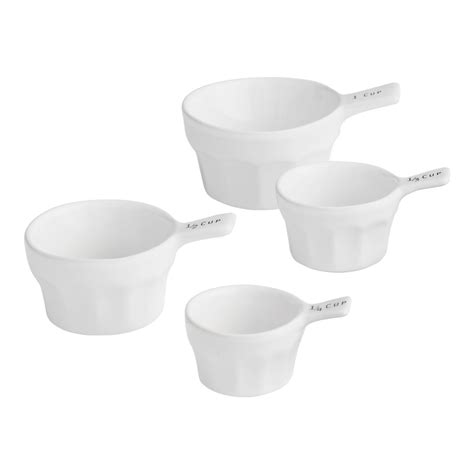 White Ceramic Nesting Measuring Cup Set Measuring Cups Set White