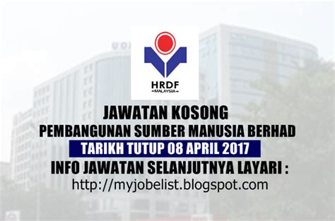 Full time, part time, internship. Jawatan Kosong di Pembangunan Sumber Manusia Berhad (HRDF ...