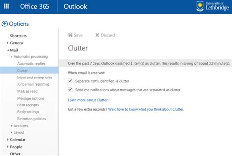 Clutter Folder Office 365