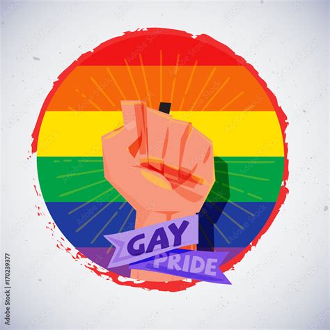 Fist Hand With Gay Sexual Flag Power Of Gay Vector Stock Vector Adobe Stock