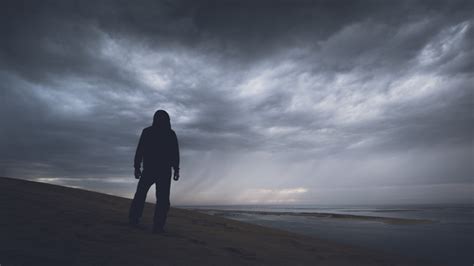 Man Standing Alone On Beach Stock Photo Nature Stock Photo Free Download