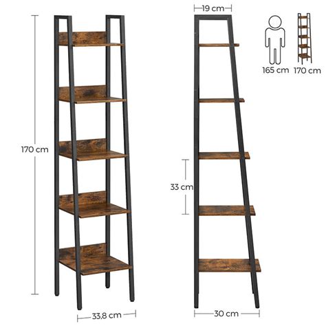 Industrial 5 Tier Narrow Ladder Shelf For Sale Wholesale Furniture