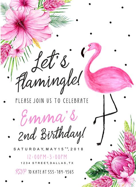 Flamingo Invite Template