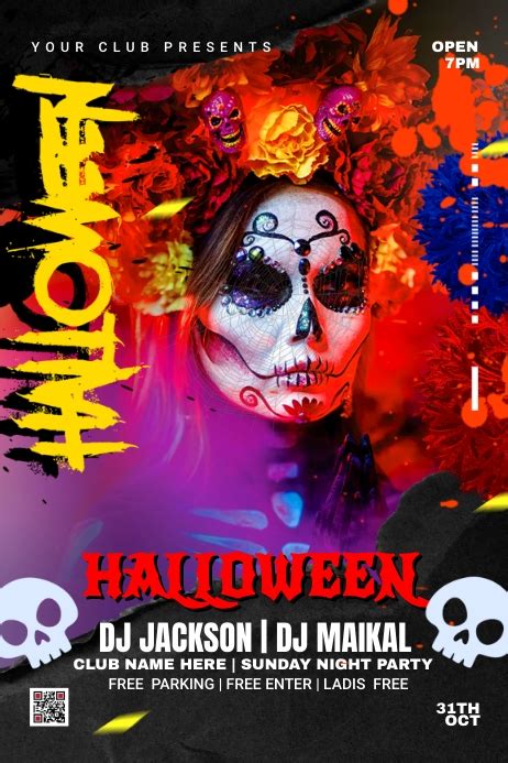 copy of halloween night party ad design postermywall