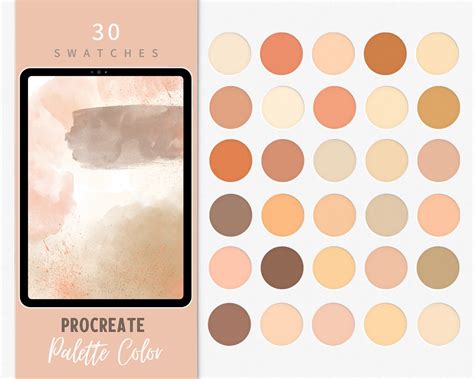 Nude Tones Swatches For Procreate Procreate Color Palette Etsy