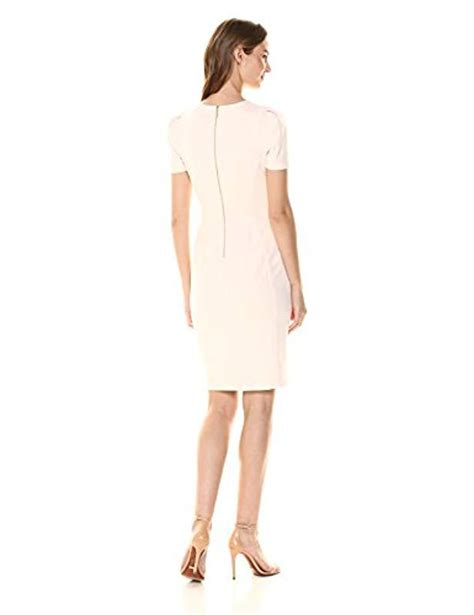 Calvin Klein Short Sleeved Princess Seamed Sheath Dress In Blossom