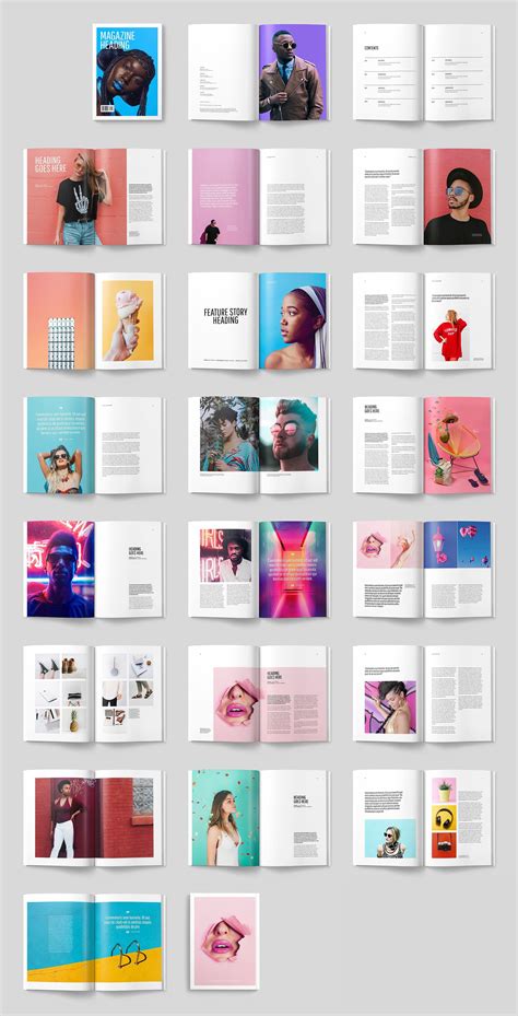 Colourful Modern Magazine Page Layout Design Magazine Design
