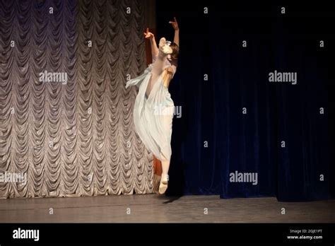 Ballerina On Stage Professional Dance The Girl Is Dancing Classical