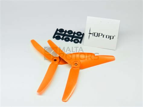 HQProp 5X4X3 Glass Composite Tri-Bladed Propeller (Orange) | MaltaRotors