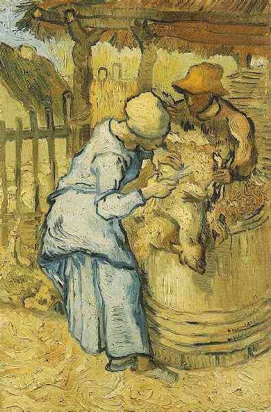 Museumsqualit T Prints Sheep Shearers Nach Millet Von Vincent Van Gogh