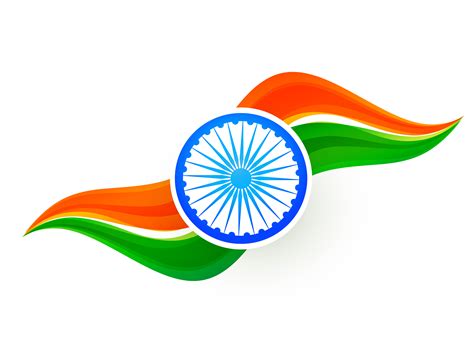Indian Flag Design In Wave Style Vector Art At Vecteezy