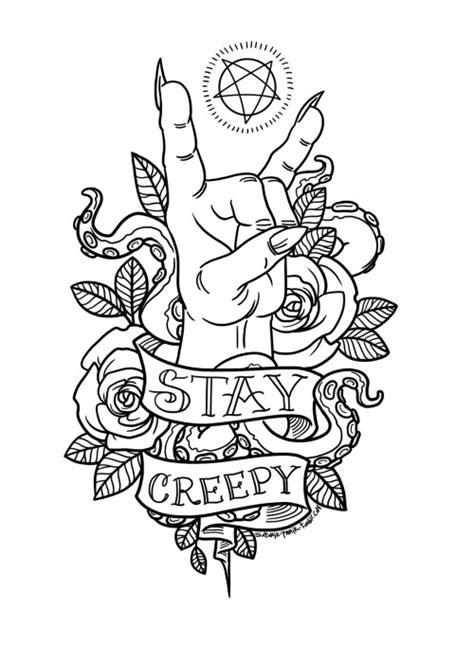 Coloring pages for preschoolers are proudly presented at the nursery, kindergarten or even grandma and grandpa's living room! tattoo flash devil horns stay creepy satanik-panik •