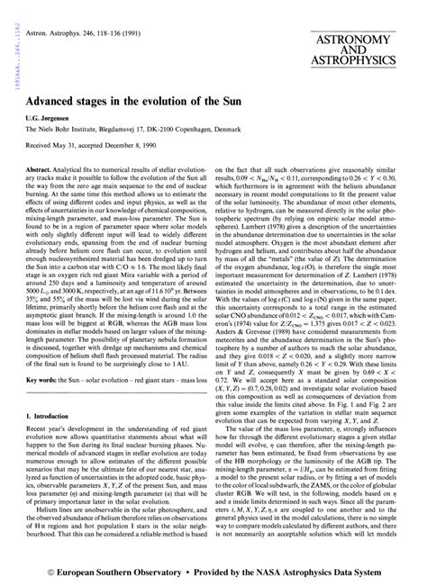 Pdf Advanced Stages In The Evolution Of The Sun