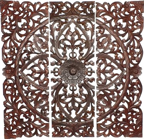 Buy Benzara Three Piece Wooden Wall Panel Set With Traditional