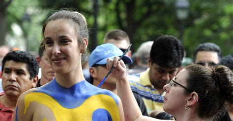 NUDE Crowds Parade Through New York In Raunchy Body Paint Party Daily Star