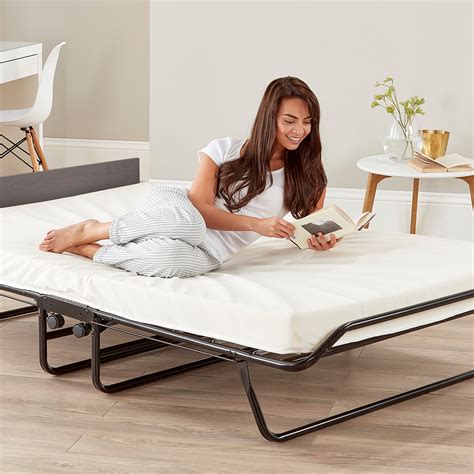 Costway Metal Guest Sleeper Folding Bed With Memory Foam Mattress In