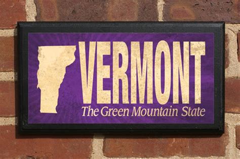 Vermont Vt Wall Art Sign Plaque T Present Home Decor Custom Etsy