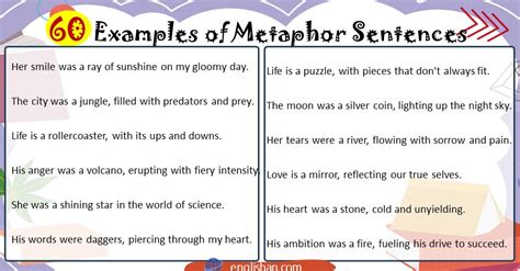Examples Of Metaphor Sentences Englishan