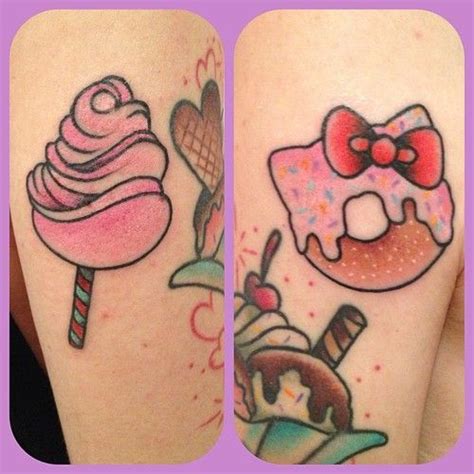 Love The Cotton Candy And Sundae Tattoos Candy Tattoo Sleeve Tattoos