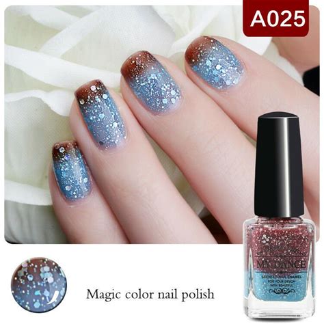 6ml Thermal Color Changing Nail Art Polish Sequin Peel Off Manicure