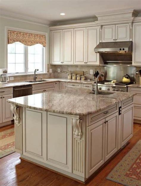 Cabinet finish ideas from wood grain cabinets, stained cabinets. ≫25 Antique White Kitchen Cabinets Ideas That Blow Your ...