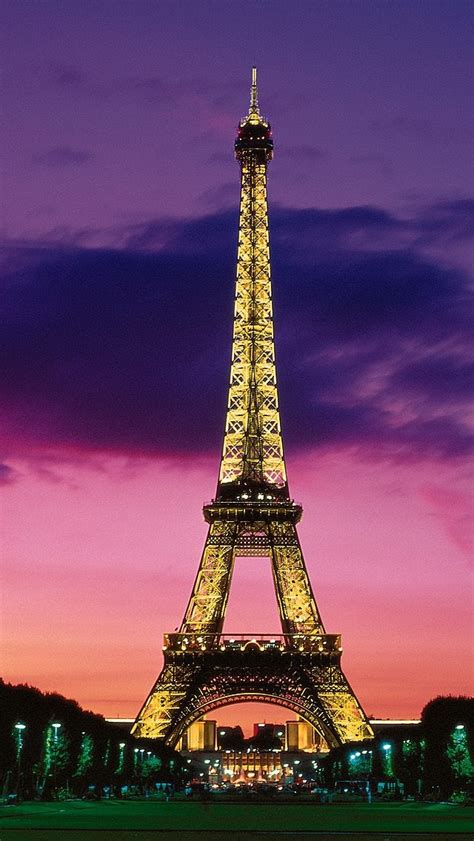 Eiffel Tower At Night Paris France Iphone Wallpapers Free Download