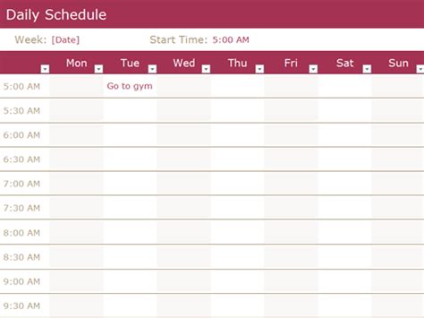 daily schedule templates word templates docs
