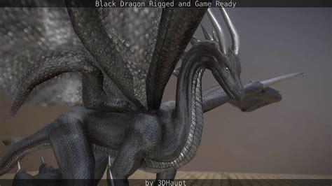 3d Model Black Dragon Rigged And Game Ready Vr Ar Low Poly Rigged