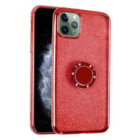 mignova iphone 11 pro max cute case glitter bling diamond rhinestone bumper with ring grip