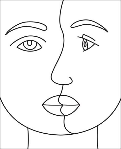 Picasso Face Coloring Page