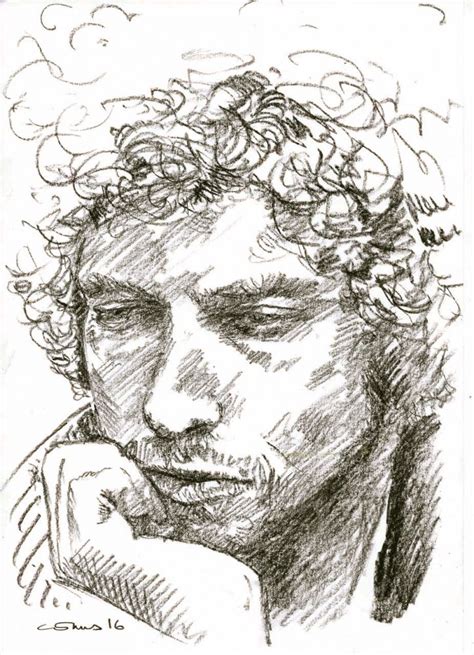 A Drawing Of A Man With Curly Hair And Eyes Closed Looking To His Left