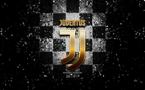 Download Wallpapers Juventus Fc Glitter Logo Serie A Black White