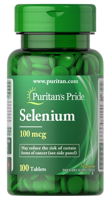 Selenium 100 Mcg 100 Tablets 5445 Puritans Pride
