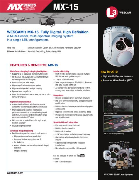 Wescam S Mx 15 Fully Digital High Definition L Manualzz