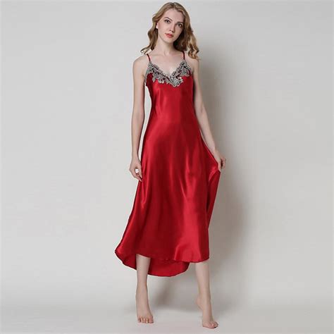 2021 Ladies Sexy Silk Satin Nightgown Sleeveless Nighties Long