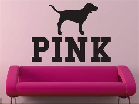 Pink Victorias Secret Pink With Dog Wall Decal Etsy