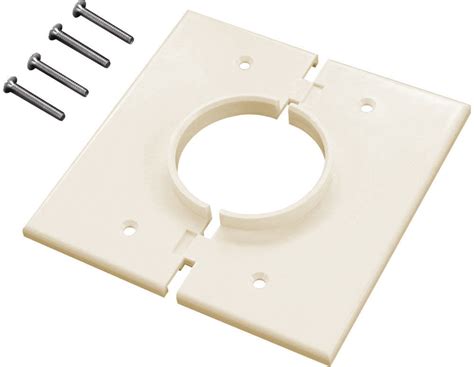 Double Gang Almond Split Port Cable Pass Through Plate