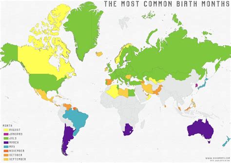 The Most Common Birth Months Worldwide Mapped Vivid Maps