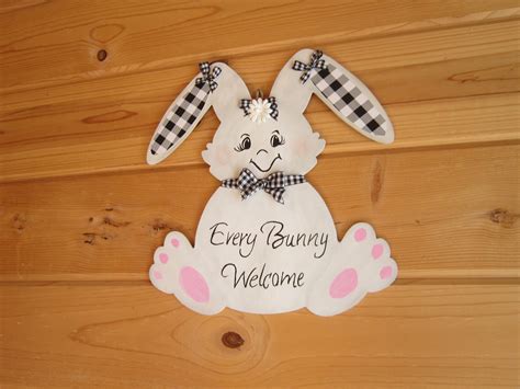 New Item Every Bunny Welcome Hand Painted Bunny Easter Etsy
