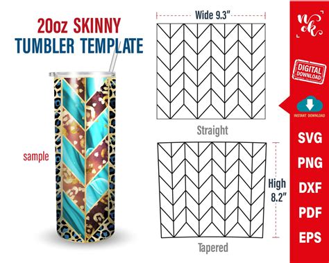 Tangram Tumbler SVG Template 20oz Skinny Svg Straight and - Etsy in
