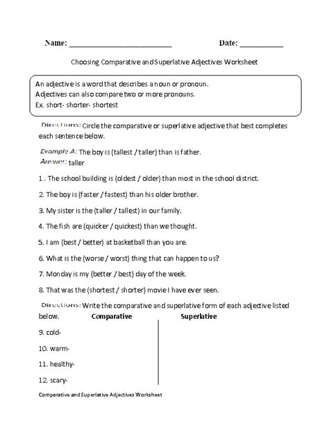 Comparative adjectives are used to compare two things. 17 Best Images of Comparative Adverbs Worksheets ...