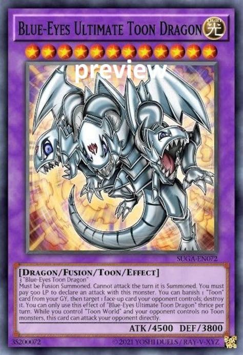 Blue Eyes Ultimate Toon Dragon Orica Custom Card Obelisk Tormentor